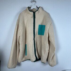 Lego x Target Mens Sherpa Colorblock Jacket XL Ivory Full-Zip Pockets Lined New